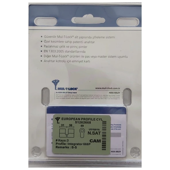 Multlock Integrator Tuzaklı Barel/silindir 68mm - Resim 2