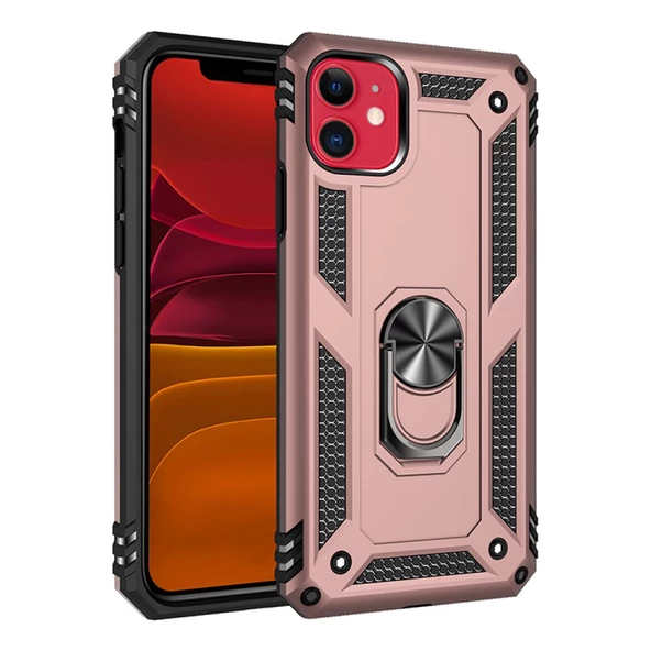 iPhone 11 Kılıf Panzer Ring Tam Koruma Arka Kapak - Resim 12
