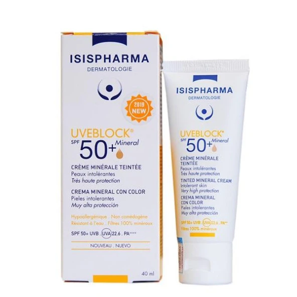Isis Pharma Uveblock SPF50+ Tinted Mineral Cream 40ml ürün görseli 1