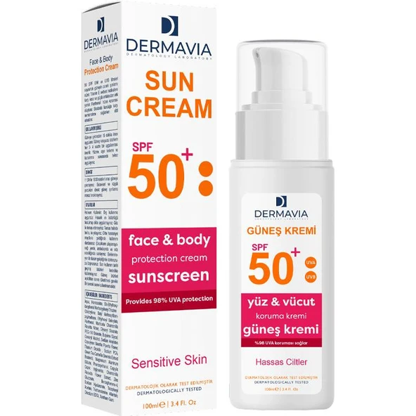 Dermavia Spf +50 Güneş Kremi Hassas Ciltler  100 Ml ürün görseli 1