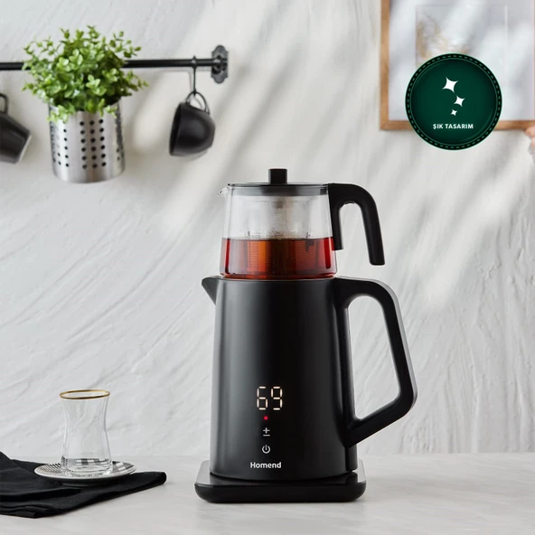 Homend Royaltea Cooltouch 1795H Dokunmatik El Yakmaz Gövdeli Paslanmaz Çelik Konuşan Çay Makinesi ürün görseli 1
