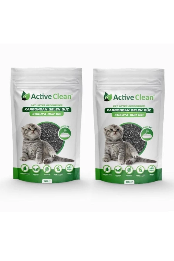 Active Clean Kedi Kumu Koku Giderici 240 Gram 2'li Set ürün görseli 1