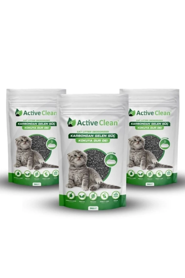 Active Clean Kedi Kumu Koku Giderici 240g 3'lü Set ürün görseli 1