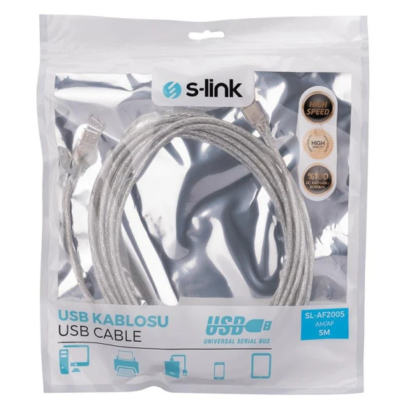 S-Link USB Uzatma Kablo 5 Metre - SL-AF2005 - Resim 3