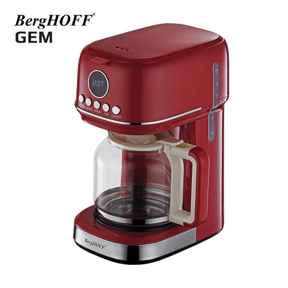 BergHOFF GEM RETRO 15 bardak Kırmızı Filtre Kahve Makinesi 7950402 ürün görseli 1