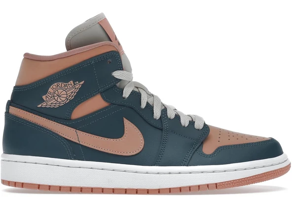 Air Jordan 1 Mid Dark Teal Green BQ6472-308 Kadın Spor Ayakkabı ürün görseli 1