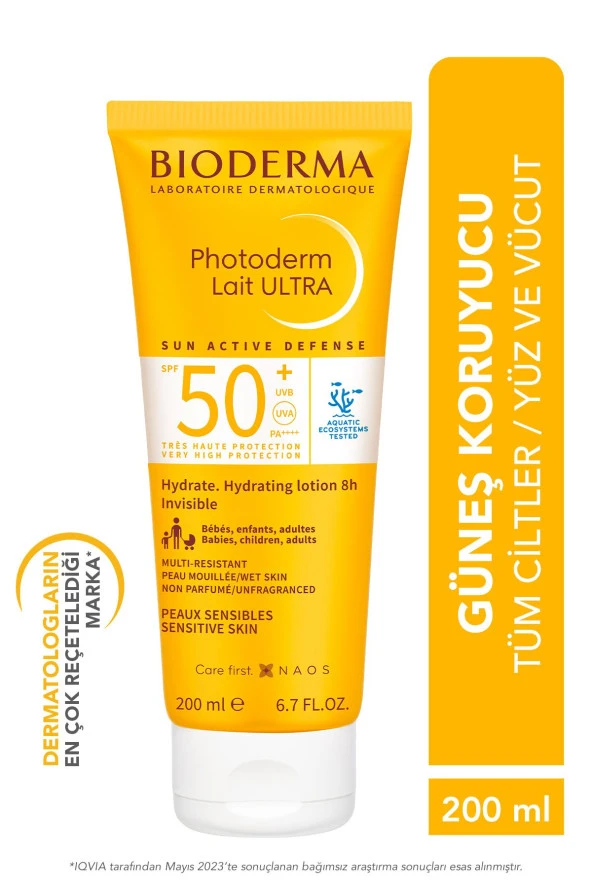 Bioderma Photoderm Lait Ultra Hassas Ciltler İçin SPF50+ 200 ml ürün görseli 1