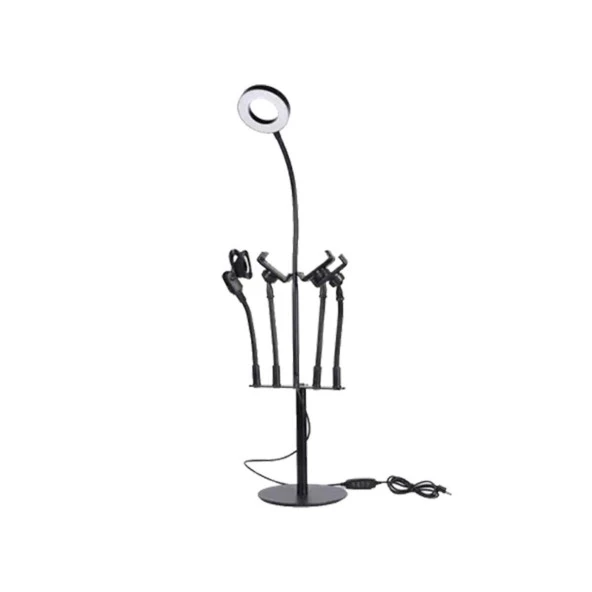 E2M YTB-05 5İN1 METAL IŞIKLI STAND SİYAH ürün görseli 1