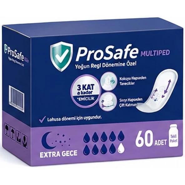 Prosafe Multiped Regl - Mesane - Lohusa Pedi L - Büyük - Large Extra/Gece 60 Adet ürün görseli 1