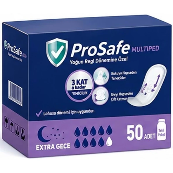 Prosafe Multiped Regl - Mesane - Lohusa Pedi L - Büyük - Large Extra/Gece 50 Adet ürün görseli 1