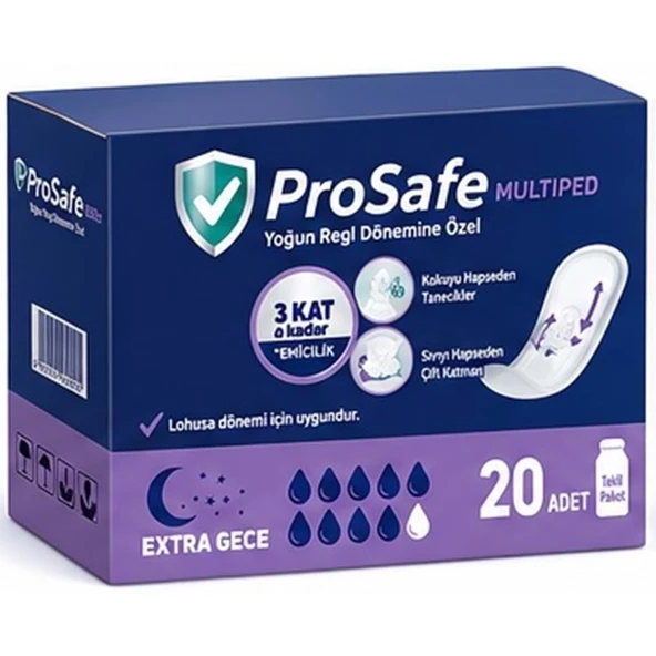Prosafe Multiped Regl - Mesane - Lohusa Pedi L - Büyük - Large Extra/Gece 20 Adet ürün görseli 1