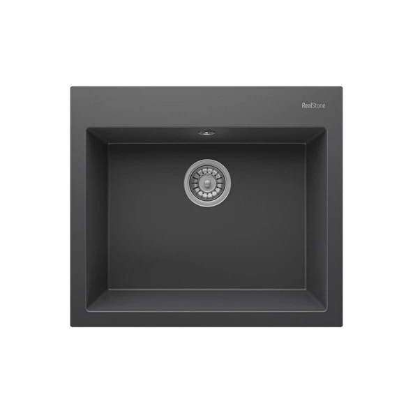 Real Stone K002 Didym 60 Antrasit Granit Tezgah Üstü Eviye 60x53 Cm ürün görseli 1