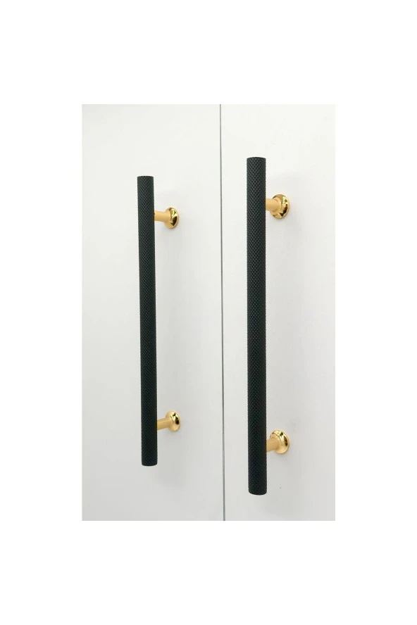 Mobilya Dolap Kulpu Mutfak Çekmece Kulpu Çizgili Dal Siyah Gold 96 mm ( 9,6 Cm ) 2 Adet ürün görseli 1