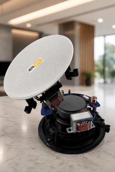 Hepa Merz HVX-160 PRO Üst Seviye Alçıpan Tavan Hoparlörü 16 cm 160 Watt 100V Trafolu (Adet) ürün görseli 1