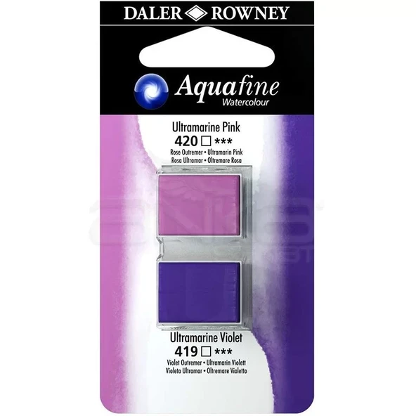 Daler Rowney Aquafine Sulu Boya Tablet 2li Ultramarine Pink-Ultramarine Violet ürün görseli 1