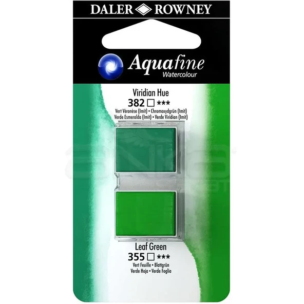 Daler Rowney Aquafine Sulu Boya Tablet 2li Viridian- Leaf Green ürün görseli 1