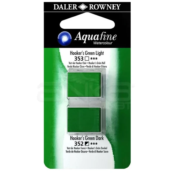 Daler Rowney Aquafine Sulu Boya Tablet 2li Hookers Green Light-Hokkers Green Dark ürün görseli 1
