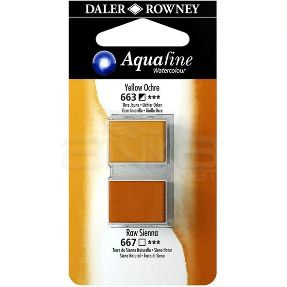 Daler Rowney Aquafine Sulu Boya Tablet 2li Yellow Ochre-Raw Sienna ürün görseli 1