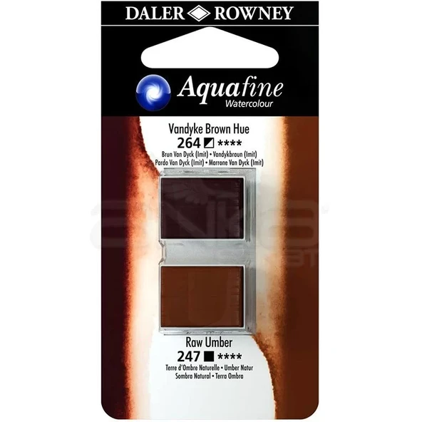 Daler Rowney Aquafine Sulu Boya Tablet 2li Vandyke Brown-Raw Umber ürün görseli 1