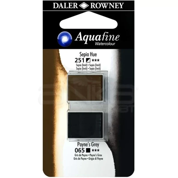 Daler Rowney Aquafine Sulu Boya Tablet 2li Sepia-Paynes Grey ürün görseli 1