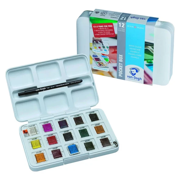 Van Gogh Tablet Sulu Boya 12+3 Plastik Kutu RT20808632 ürün görseli 1
