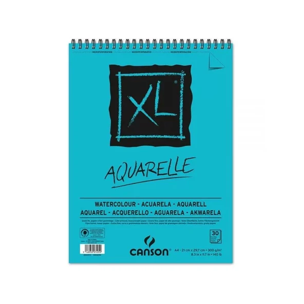 CANSON XL AQUARELLE SPİRALLİ SULU BOYA BLOĞU A4 30 YAPRAK 300gr (400039170) ürün görseli 1
