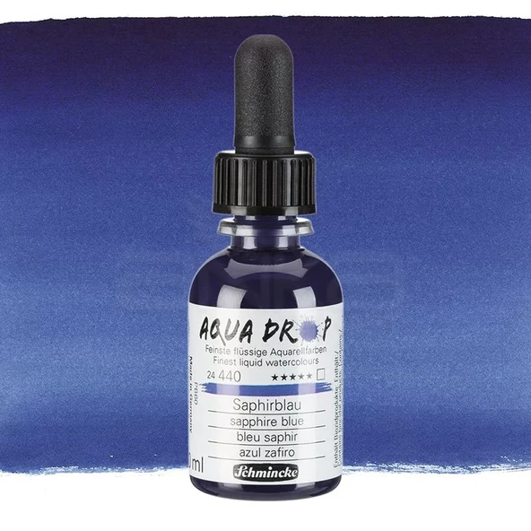 Schmincke Aqua Drop Sıvı Sulu Boya 30ml 440 Sapphire Blue ürün görseli 1