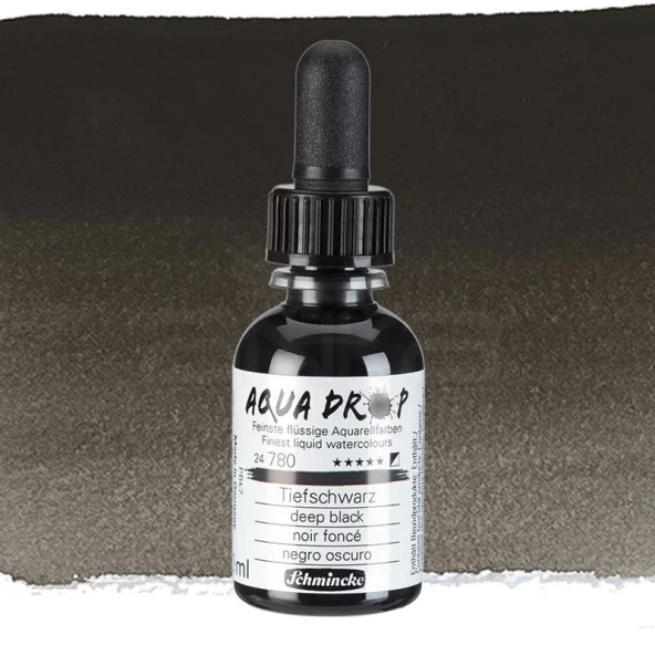 Schmincke Aqua Drop Sıvı Sulu Boya 30ml 780 Deep Black ürün görseli 1