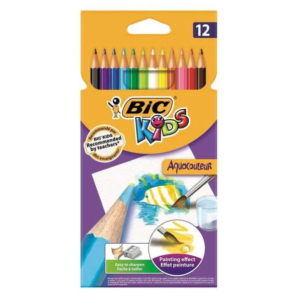 Bic Aquacouleur Kuru Sulu Boya Kalemi 12'li ürün görseli 1