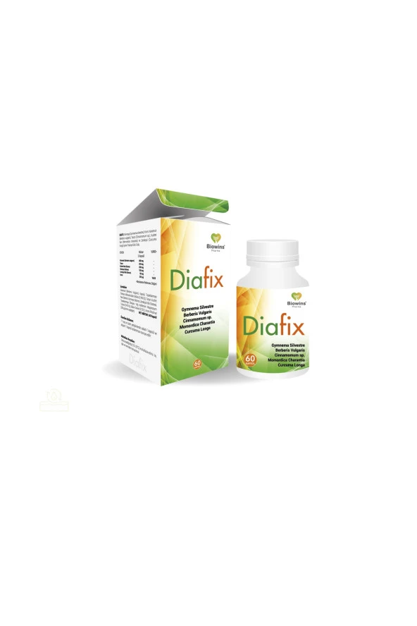 Diafix Berberin, Gimneya, Krom, Tarçın, Kudret Narı Ve Zerdeçal Içeren 60 Kapsül Takviye edici gıda ürün görseli 1