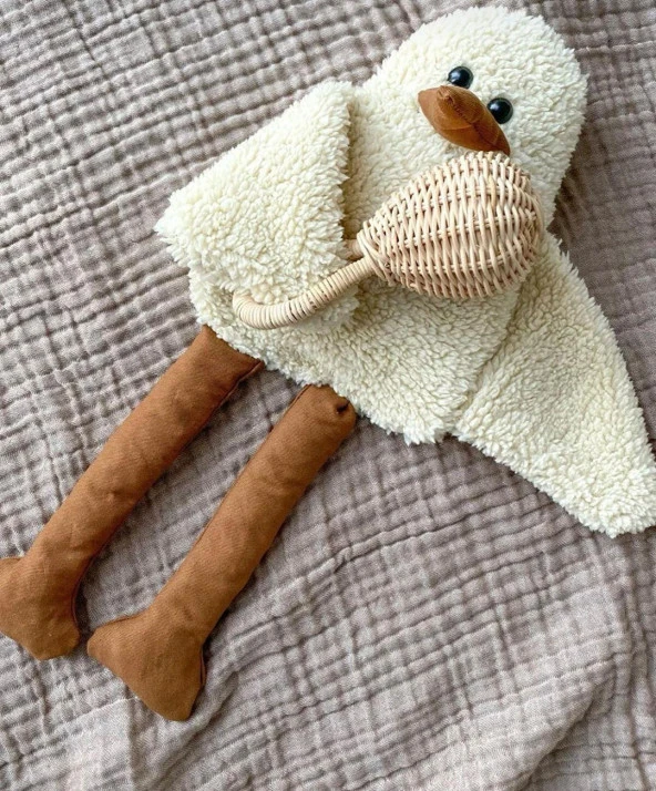 Çocuk Bebek Uyku Arkadaşı Duffy Ördek- Peluş Ördek, Uzun Bacak Kuş ürün görseli 1