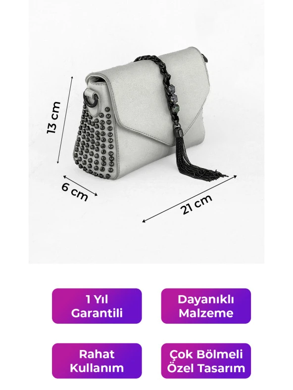 Kriste Bell Kadın Çanta Beyaz 26108 - Resim 2