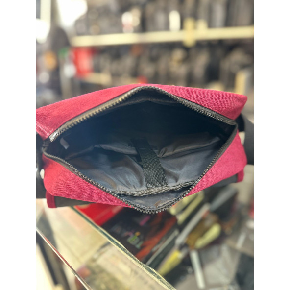 BAGSLAB Kırmızı  Keten Kumaş El Ve Omuz Çantası ürün görseli 1