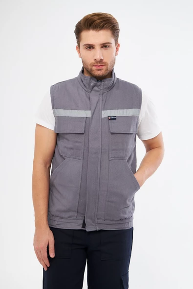 Yelek 7/7 Gabardin %100 Pamuk Kapitoneli Reflektörlü ürün görseli 1