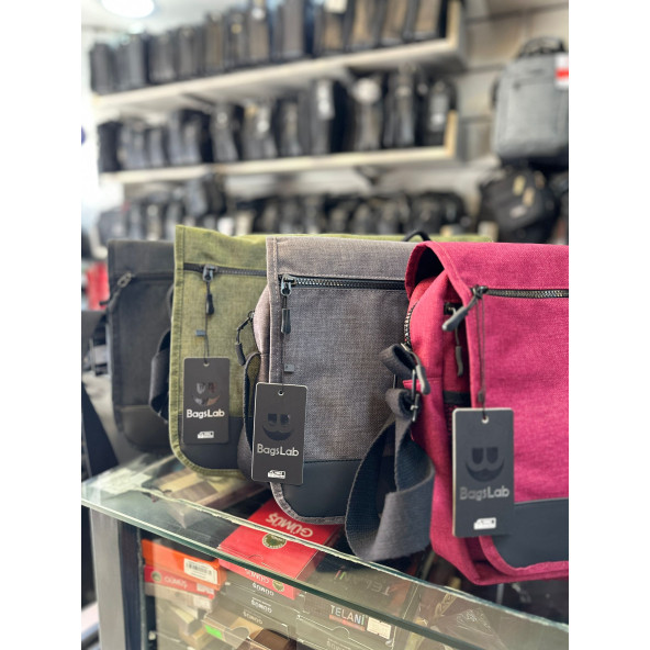BAGSLAB Haki Keten Kumaş El Ve Omuz Çantası-1042 ürün görseli 1