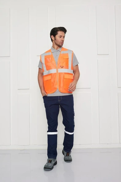 Orange Safety Mühendis Tipi İkaz Yeleği (TURUNCU) ürün görseli 1