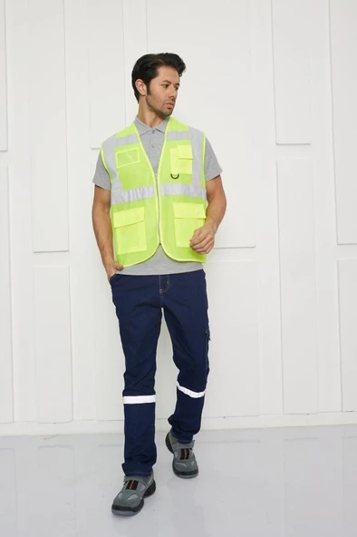Orange Safety Mühendis Tipi Fileli İkaz Yeleği ürün görseli 1