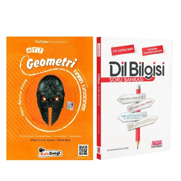 Kafa Dengi AYT Geometri Temel ve Orta Düzey ile AKM Dil Bilgisi Soru Bankası Seti 2 Kitap ürün görseli 1