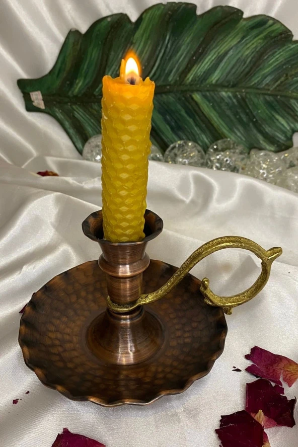 Bakır Şinanay Mumluk Kandil Bronz Renk ürün görseli 1