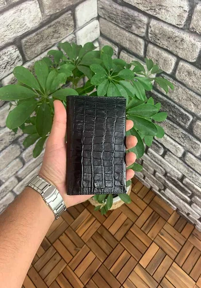 Guard Croco Baskılı Siyah Pasaport Kılıfı - GRD2403XW22407 ürün görseli 1