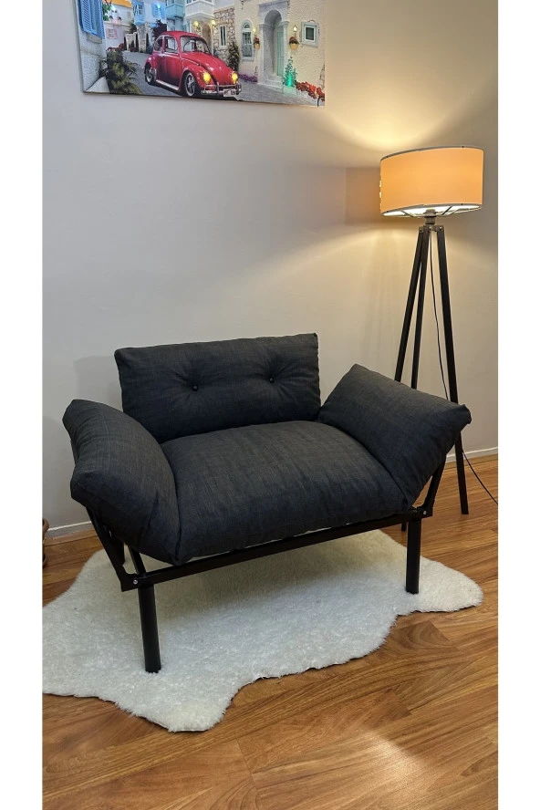 MODERN Style Home Taksim Ikili Koltuk Kanepe Antrasit ürün görseli 1