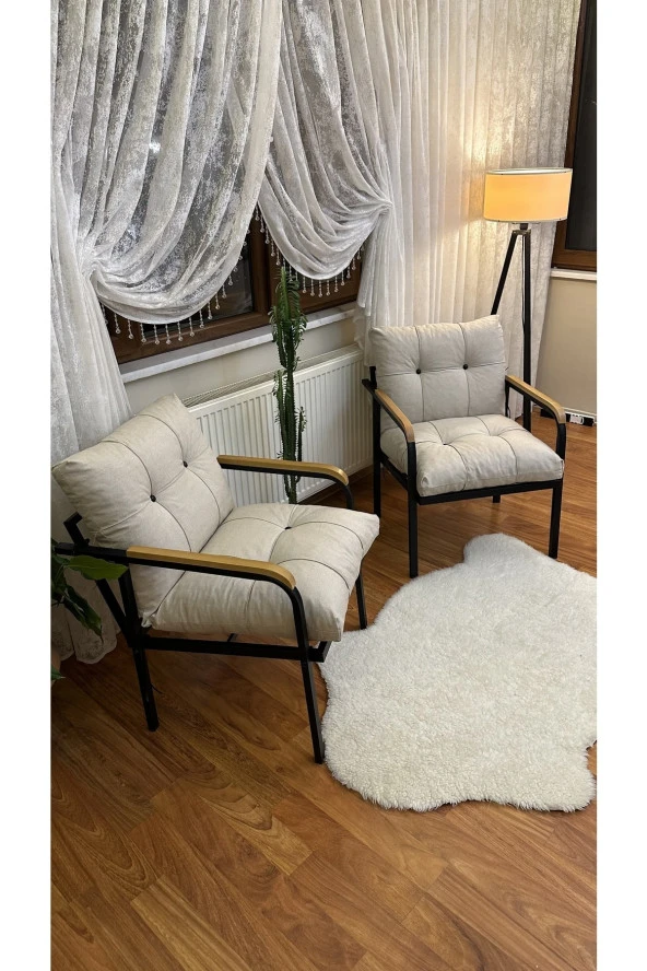 Modern Style Home Modern Levent Balkon, Bahçe, Cafe - Metal Kanepe Koltuk Takımı – 2 Tekli ürün görseli 1
