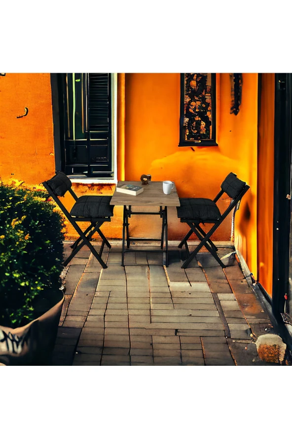 Modern Style Home Balkon Bahçe Mutfak 3'lü Bistro Set Katlanır 2 Sandalye 1 Masa ürün görseli 1