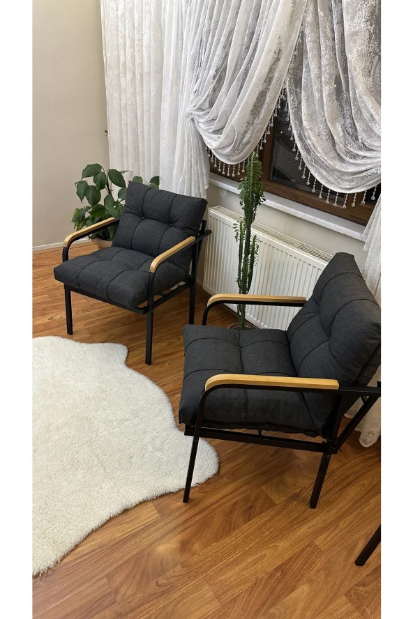 Modern Style Home Modern Avcılar Balkon, Bahçe, Cafe - Metal Kanepe Koltuk Takımı – 2 Tekli ürün görseli 1