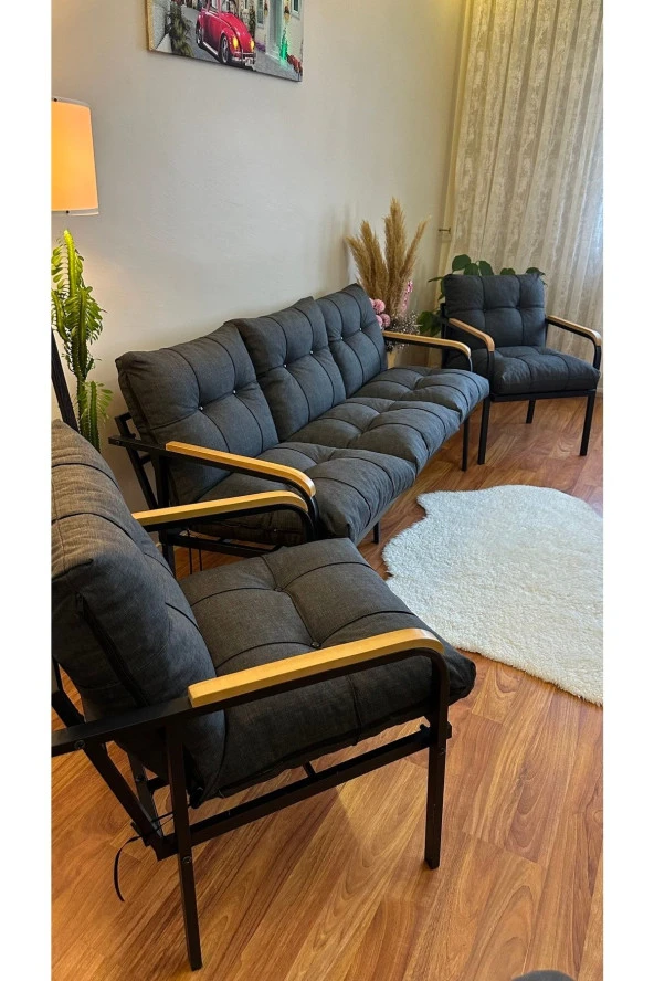 Modern Style Home Modern Avcılar Balkon, Bahçe, Cafe - Metal Kanepe Koltuk Takımı - 3+1+1 ürün görseli 1