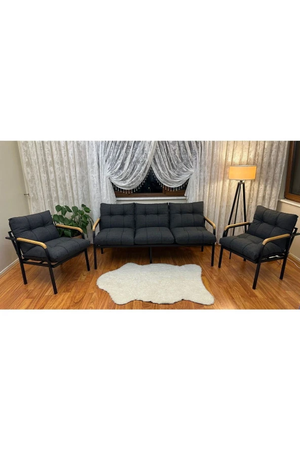Modern Style Home Modern Avcılar Balkon, Bahçe, Cafe - Metal Kanepe Koltuk Takımı - 3+1+1 ürün görseli 1