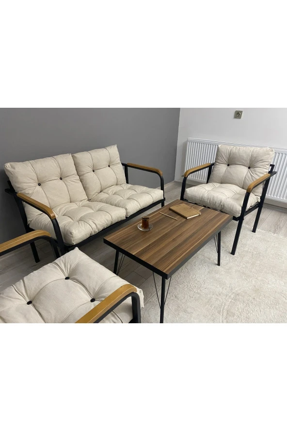 MODERN Mars Balkon, Bahçe, Cafe - Metal Kanepe Koltuk Takımı - 2+1+1 + Sehpa ürün görseli 1