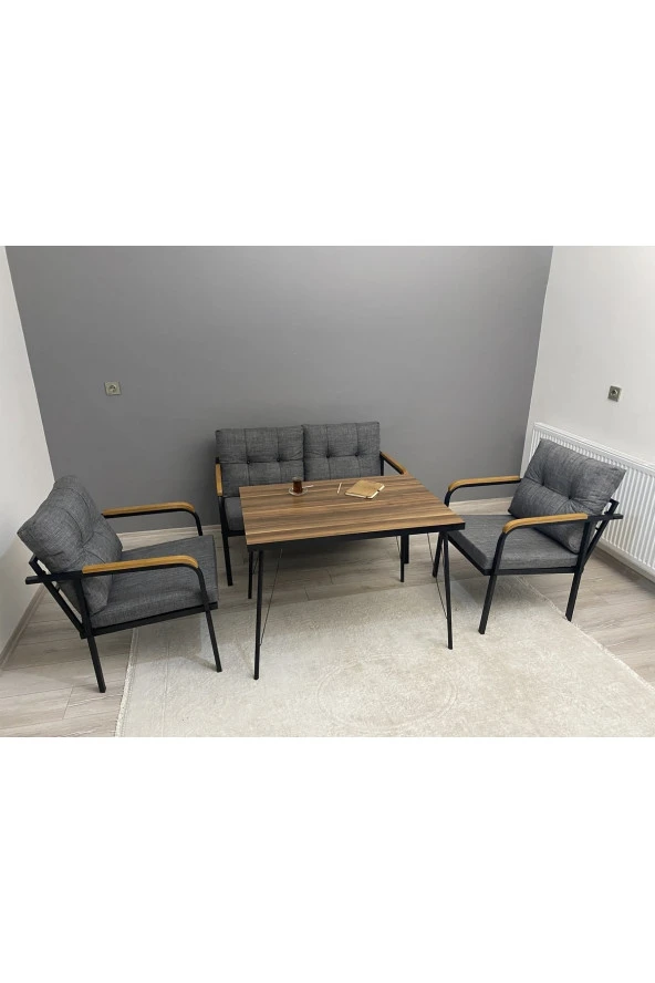 MODERN Venüs Balkon, Bahçe, Cafe - Metal Kanepe Koltuk Takımı - 2+1+1 + Masa ürün görseli 1