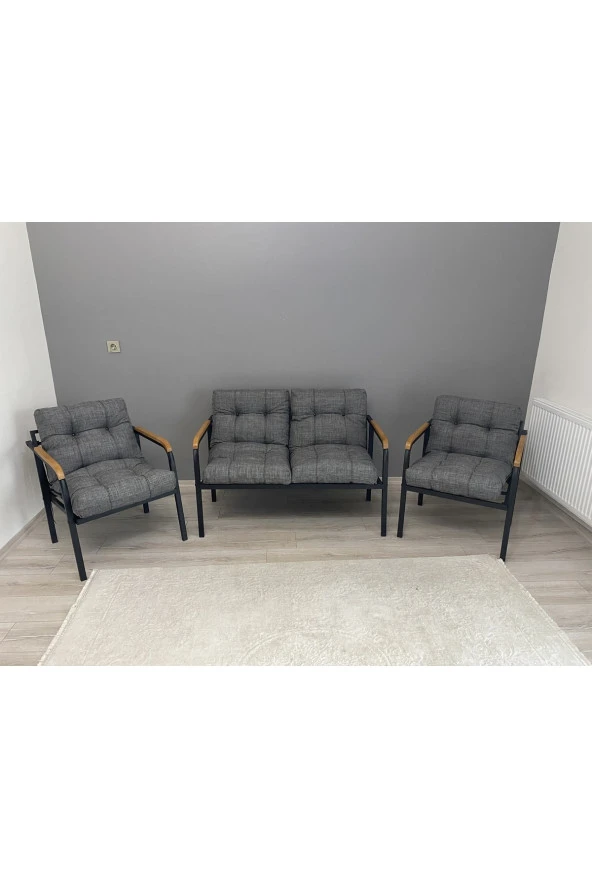MODERN Jüpiter Balkon, Bahçe, Cafe - Metal Kanepe Koltuk Takımı - 2+1+1 ürün görseli 1