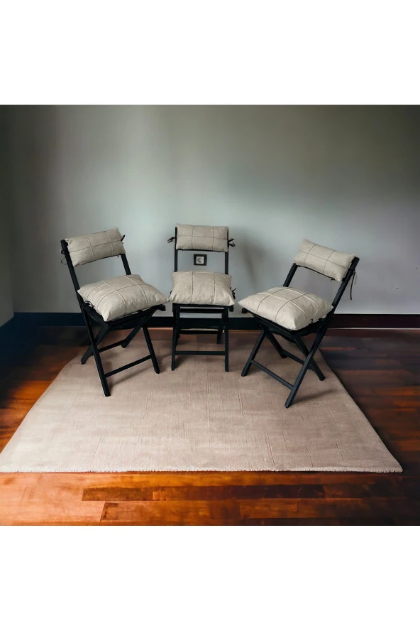 Modern Style Home Bahçe - Balkon, Iç Ve Dış Mekan Katlanır Metal Sandalye 3 Adet ürün görseli 1